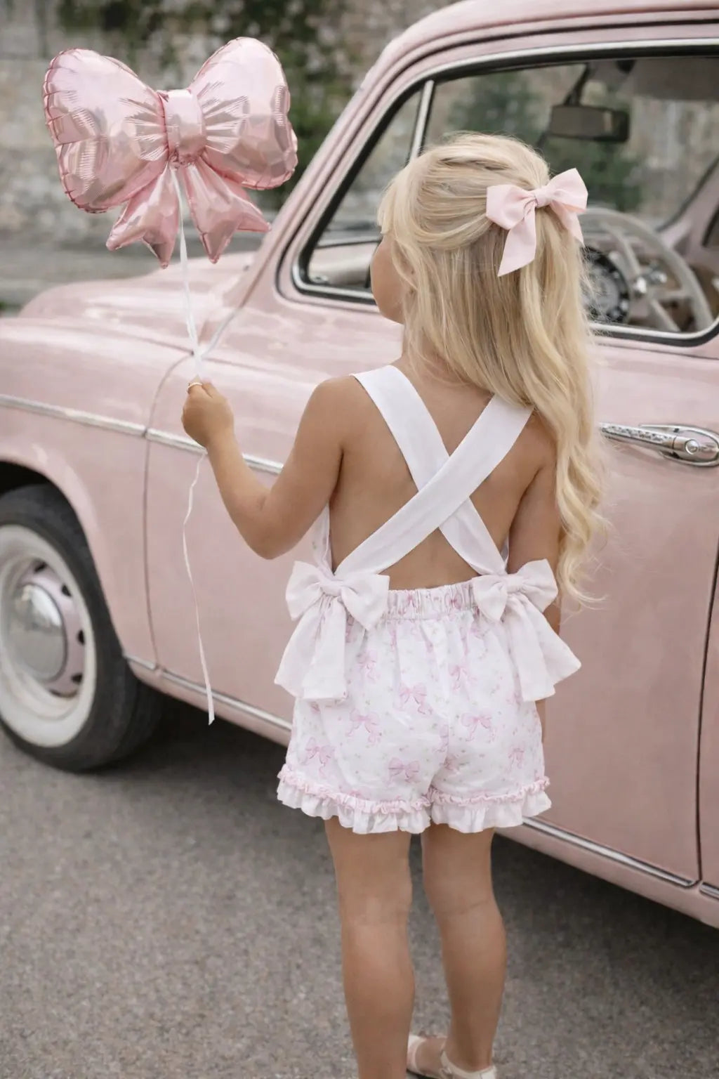Babine Girls Ditsy Bow Frilly Playsuit Babine