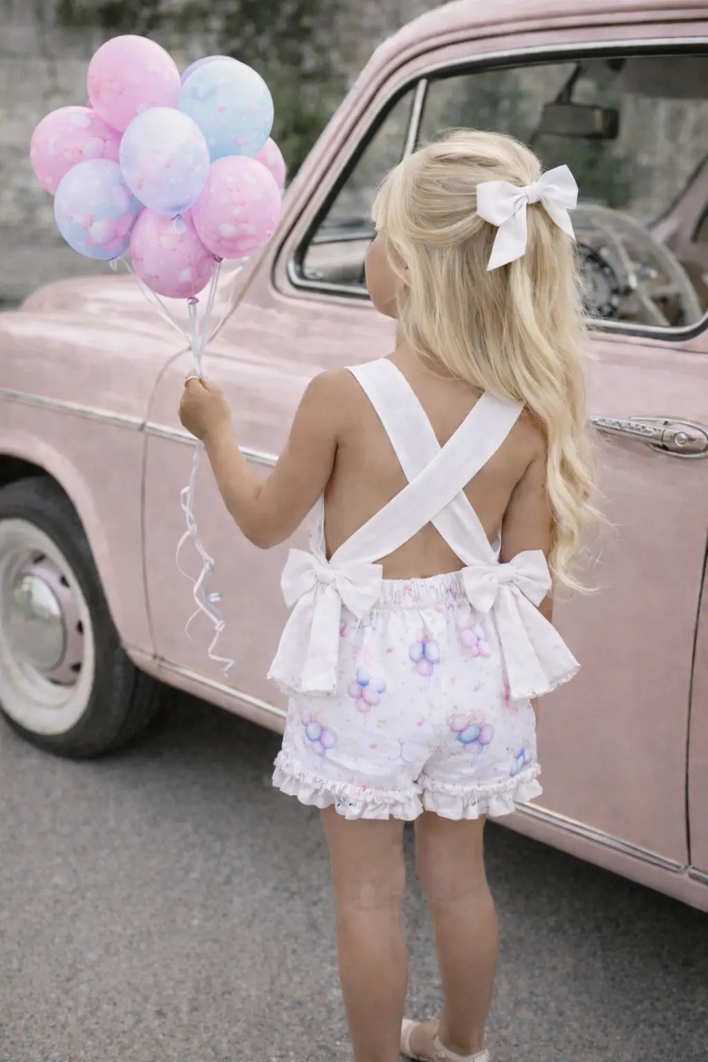 Babine Girls Lilac Balloon Frilly Playsuit Babine