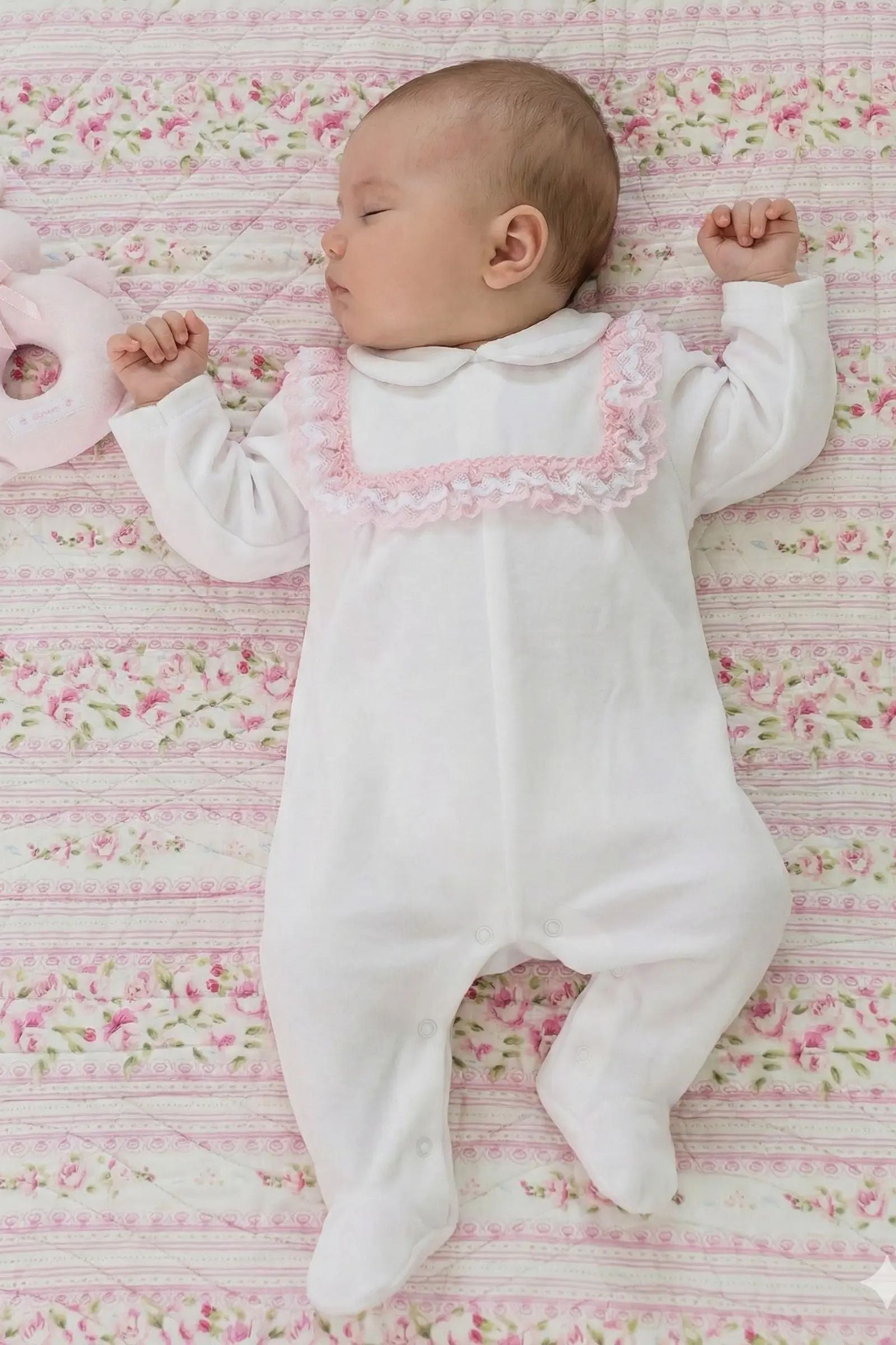 Pex Baby Spanish Pink Bow Smock Babygrow Pex Baby