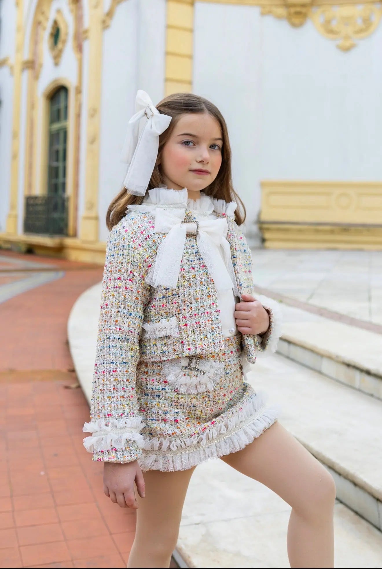 AW26 Naxos Multi Tweed Chanel Blazer, Shirt & Skirt Set Naxos