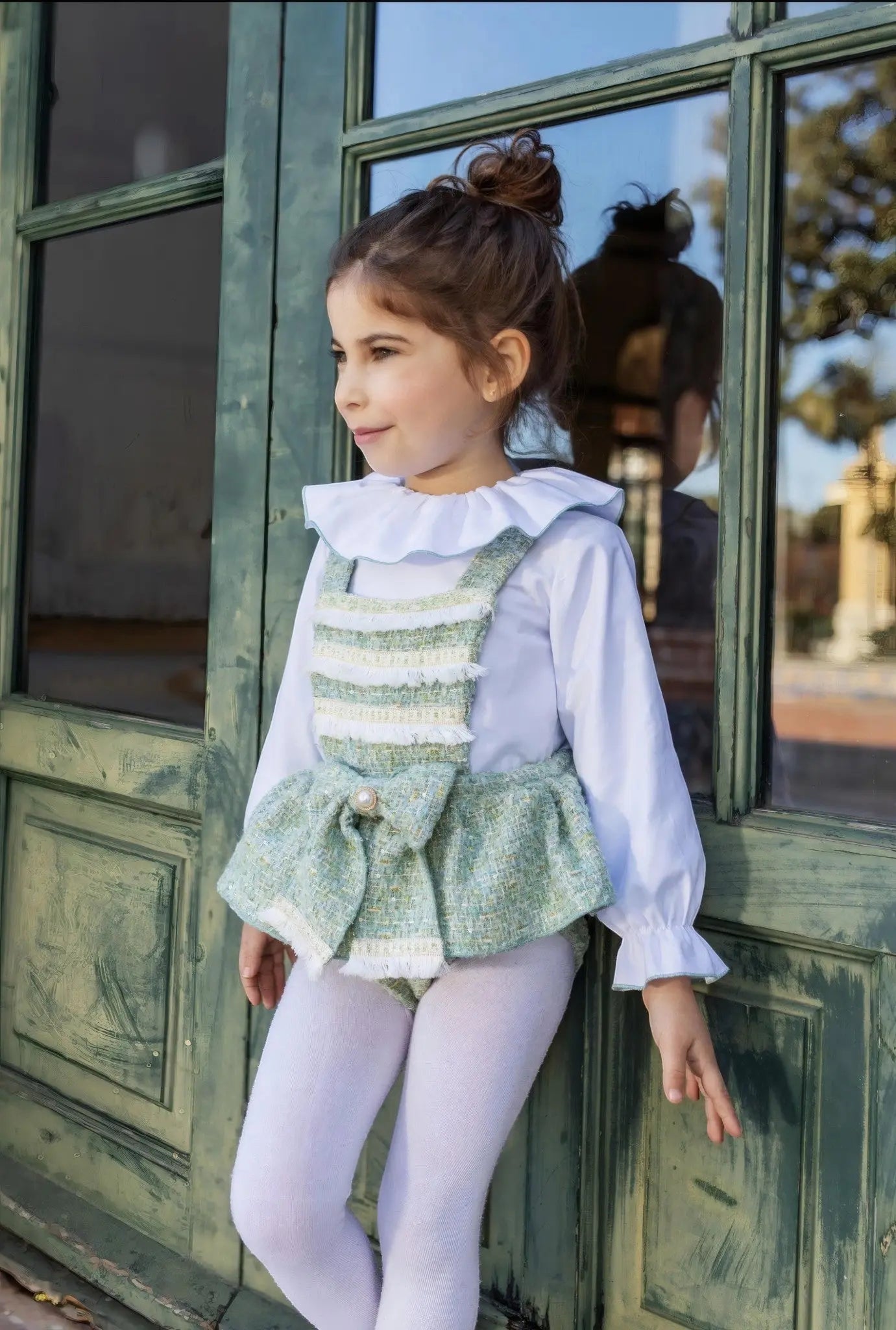 AW26 Naxos Emerald Tweed Baby H Bar Set Naxos