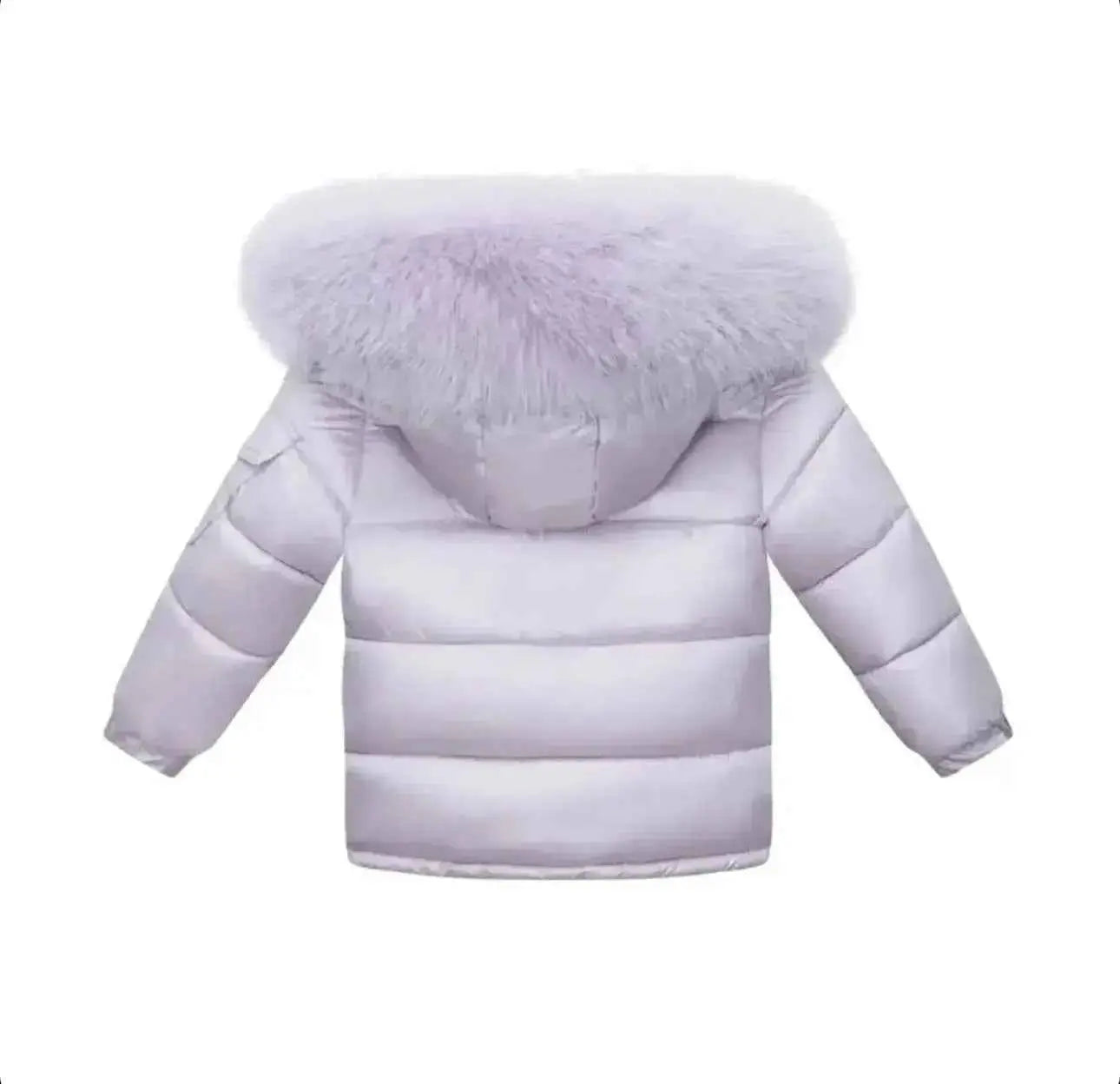 Lilac Fur Hood Kids Coat - In Stock