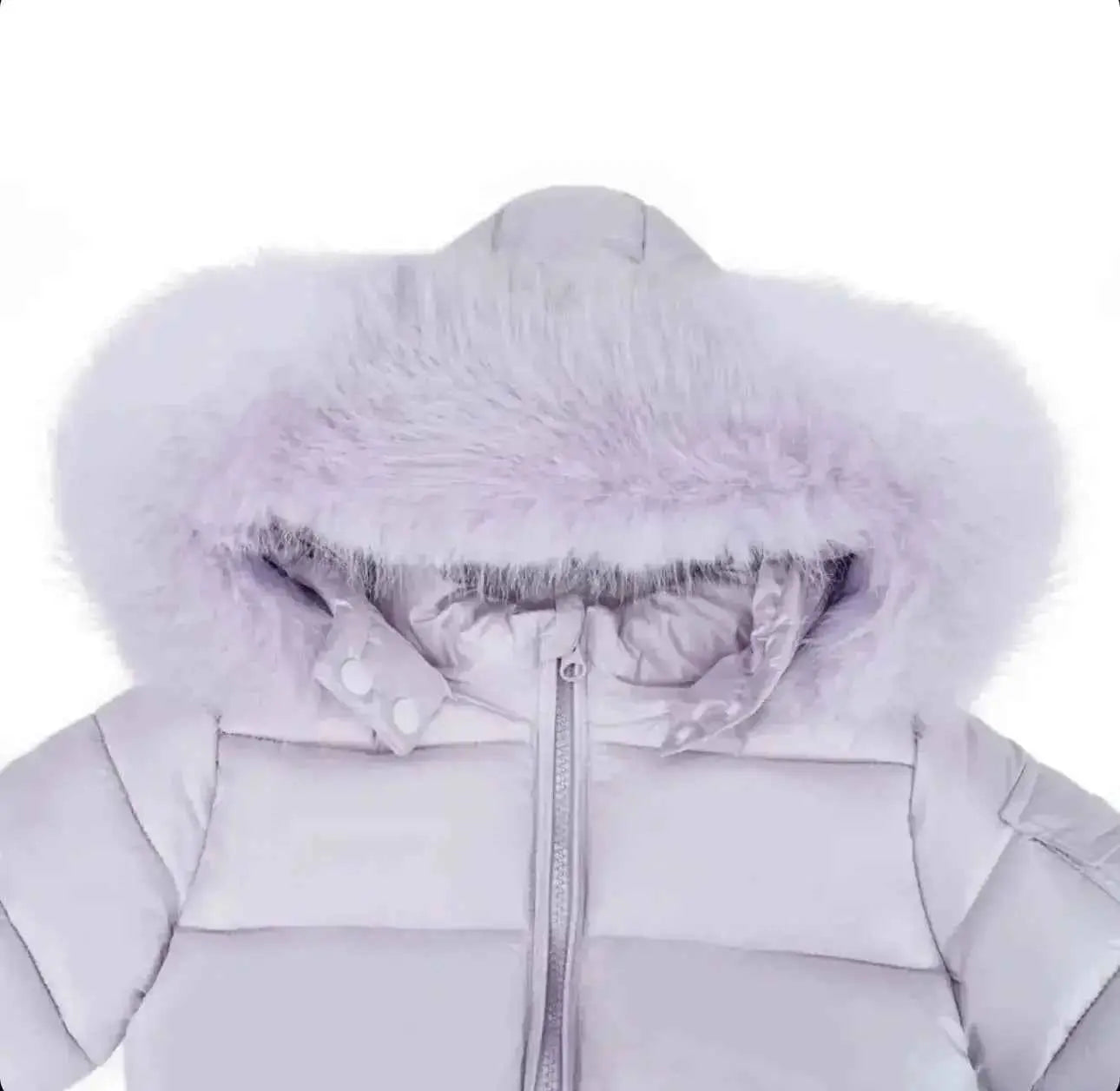 Lilac Fur Hood Kids Coat - In Stock