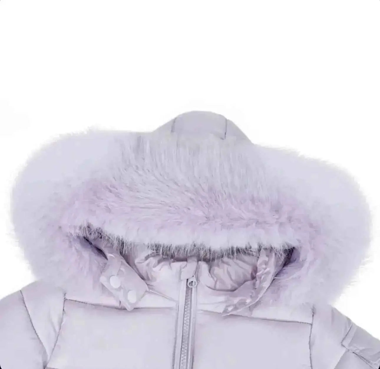 Lilac Fur Hood Kids Coat - In Stock
