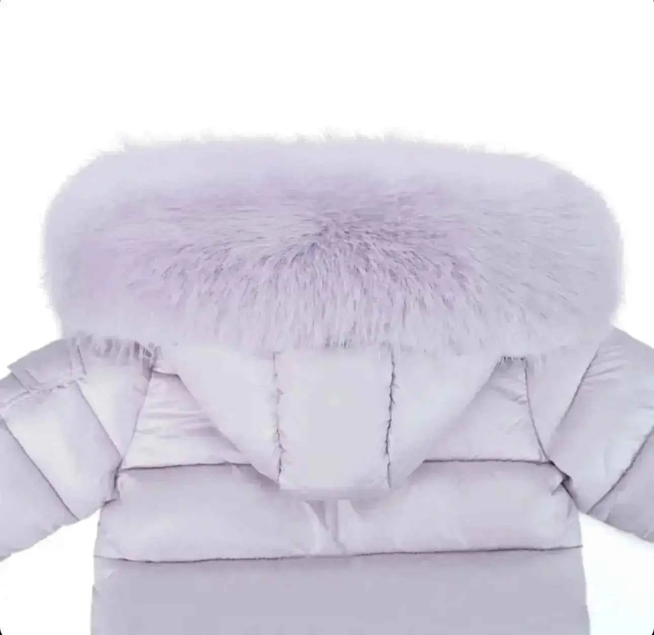 Lilac Fur Hood Kids Coat - In Stock