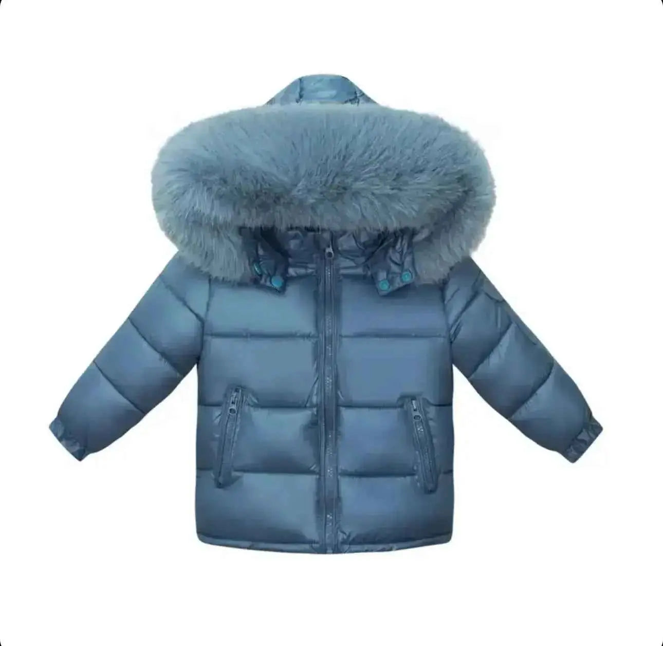 Navy Blue Fur Hood Unisex Coat Upto 12 Years