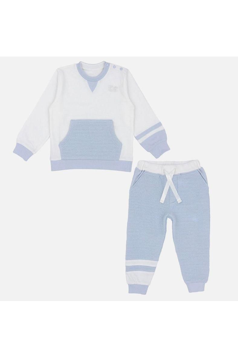 Pastels & Co Boys 2pc Blue & White Ladd Jog Suit 139H Dainty Delilah 