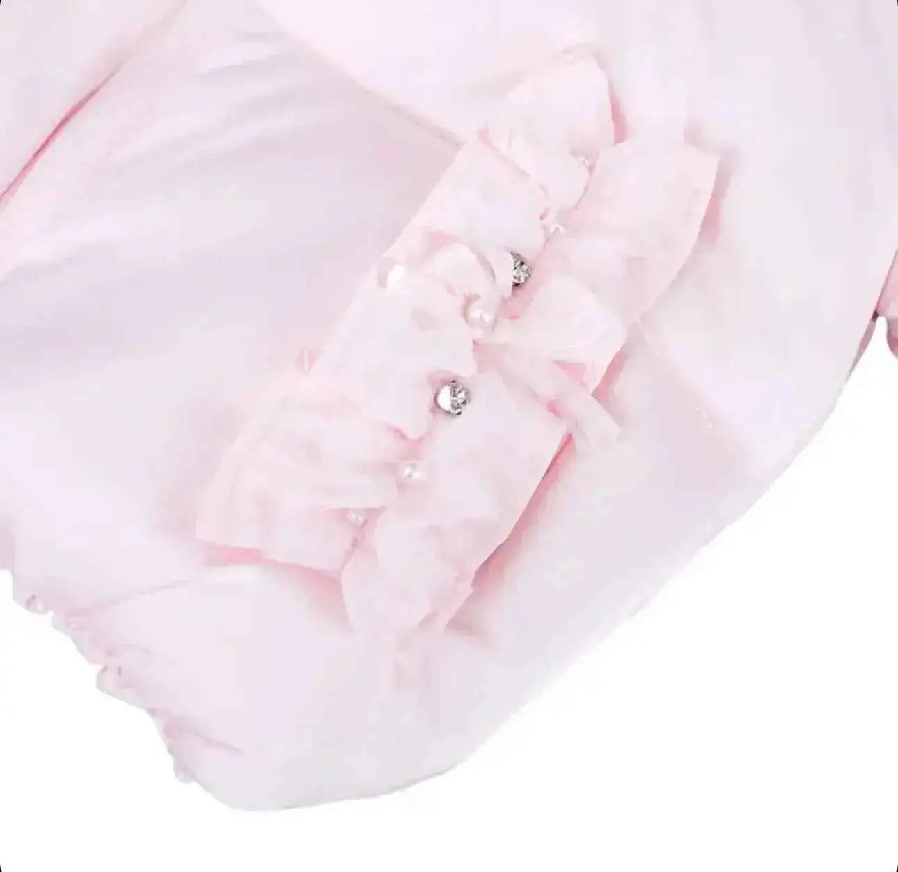 Pink Crystal Fur Hooded Puffa Coat