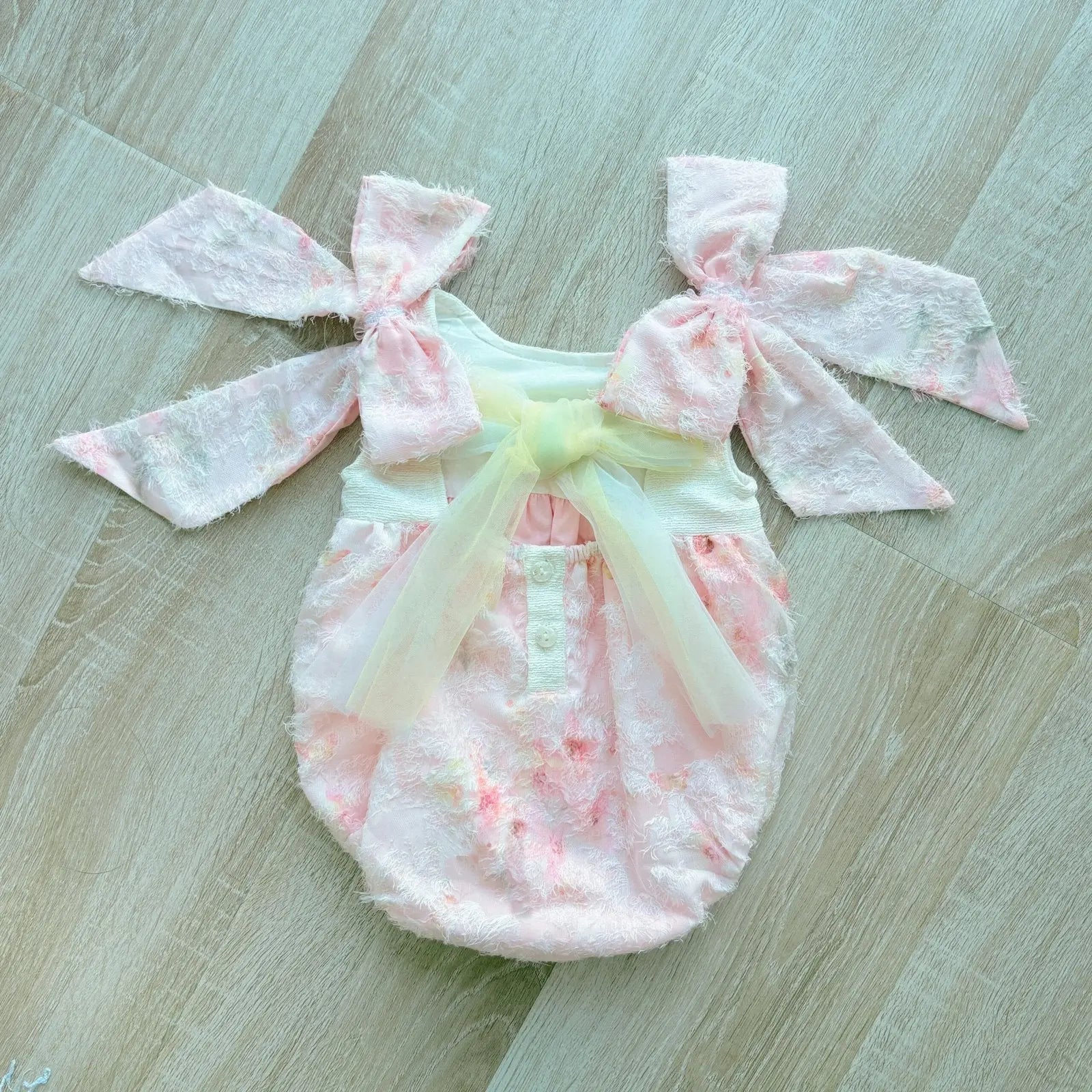 SS26 Baby Girls Multi Tulle Pink Romper Dainty Delilah