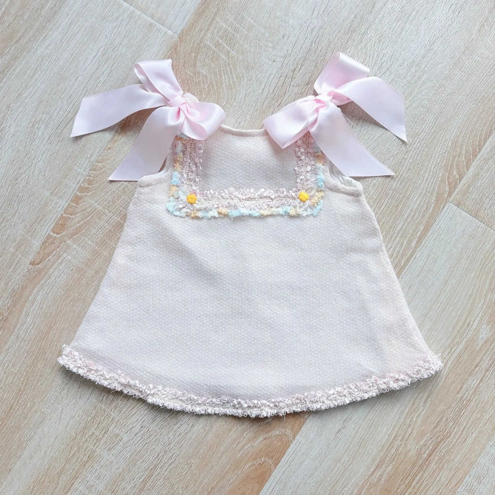 SS26 Baby Girls Pink Open Back Tulle Dress Dainty Delilah