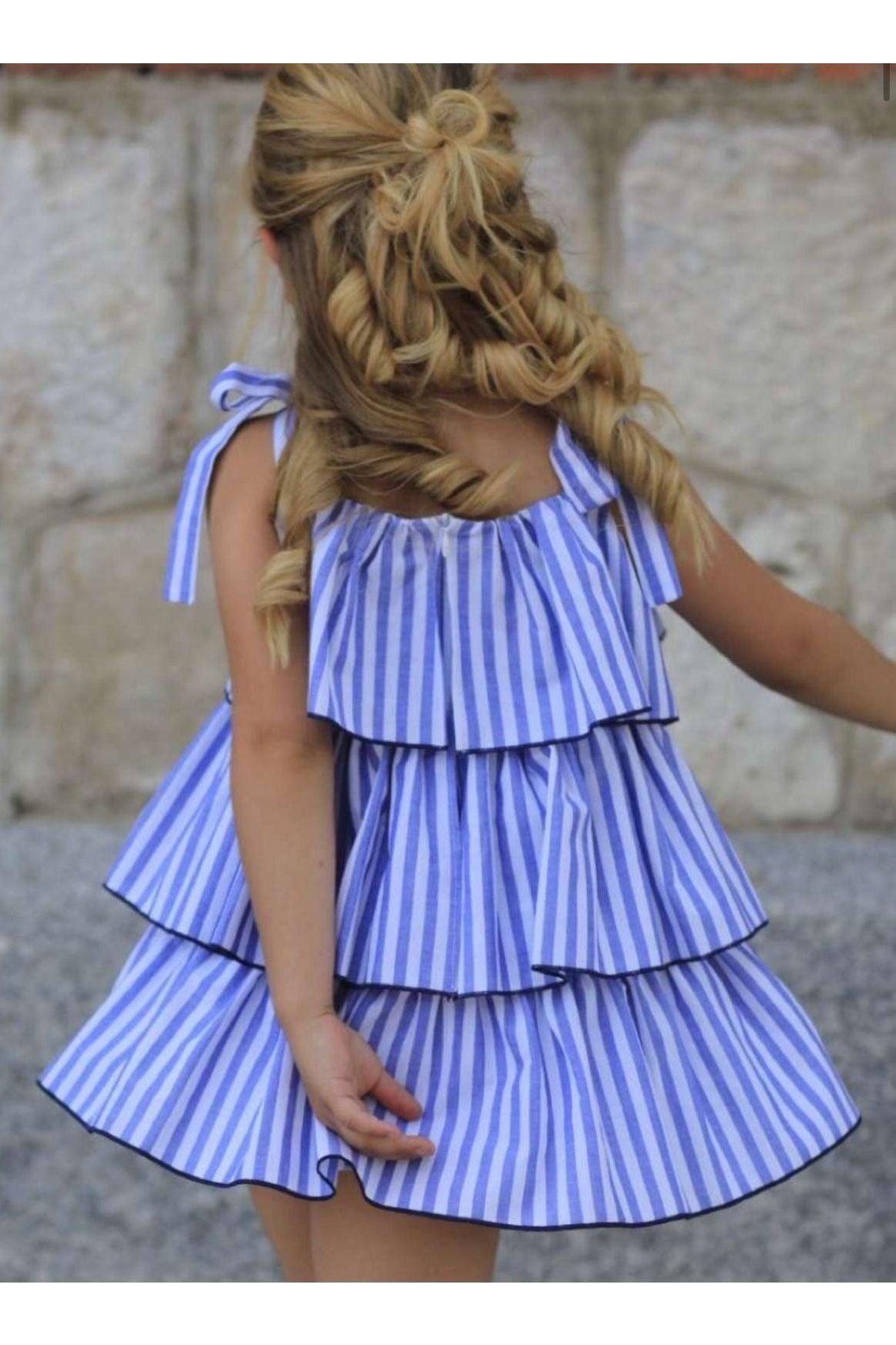 SS23 La Peppa Girls Stripe Summer Dress Dainty Delilah 