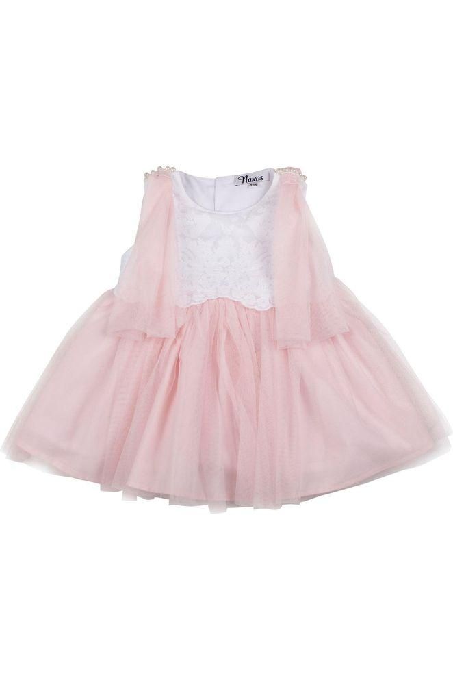 SS23 Naxos Girls Pink Tulle Dress Dainty Delilah 