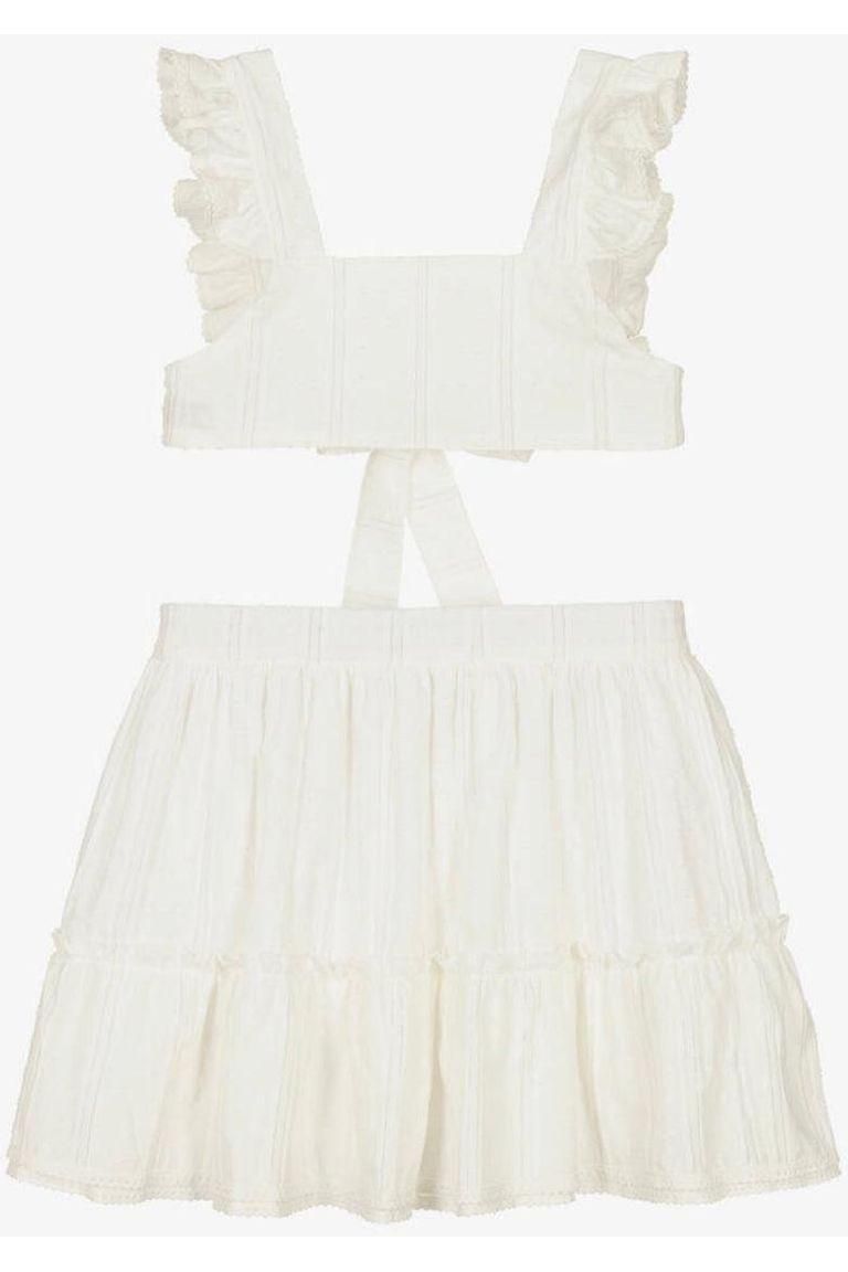 SS23 Phi Clothing Girls White Top & Skirt Set NR Dainty Delilah 