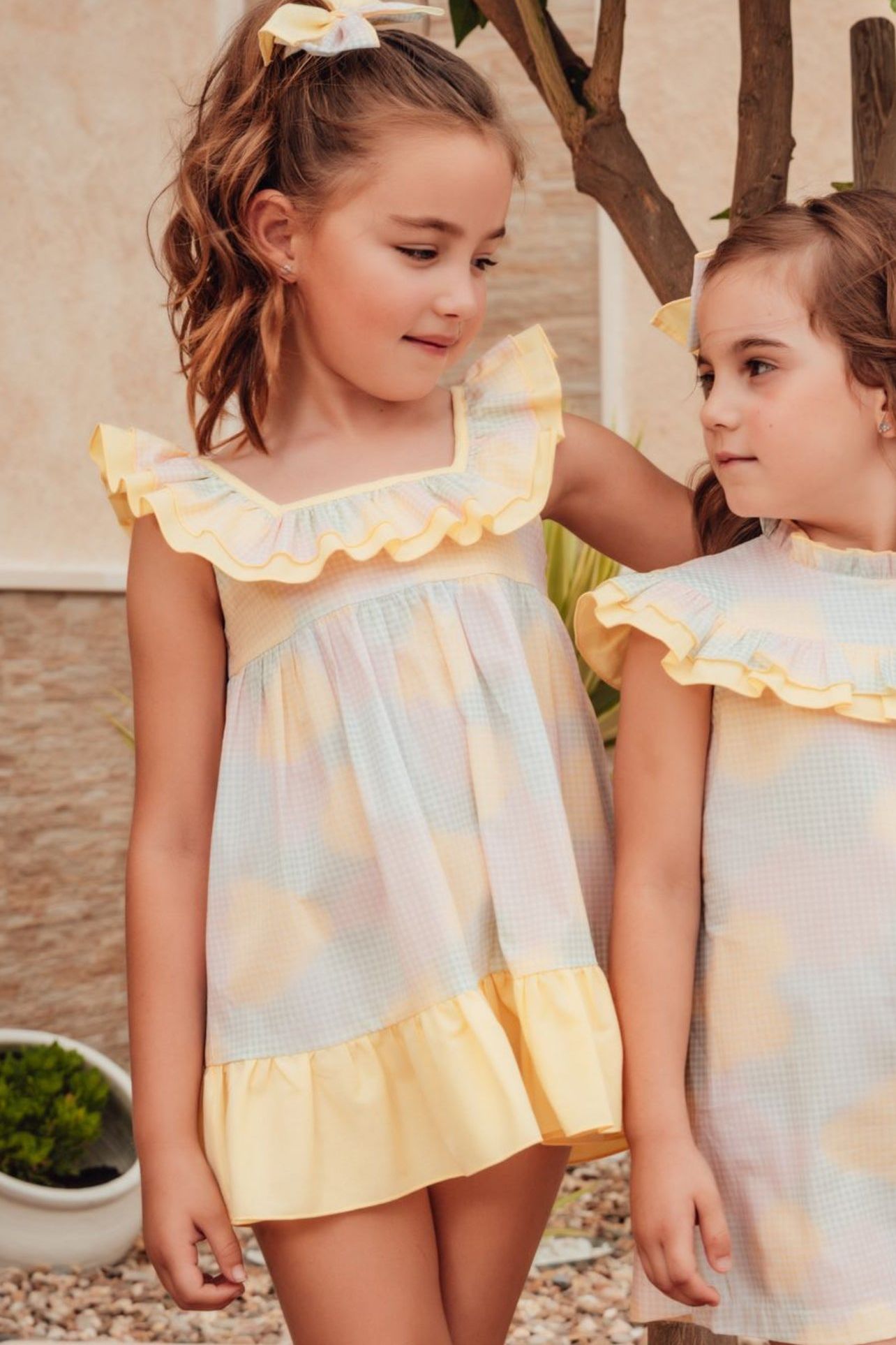 SS24 Babine Girls Pastel Abstract Tulle Dress Dainty Delilah