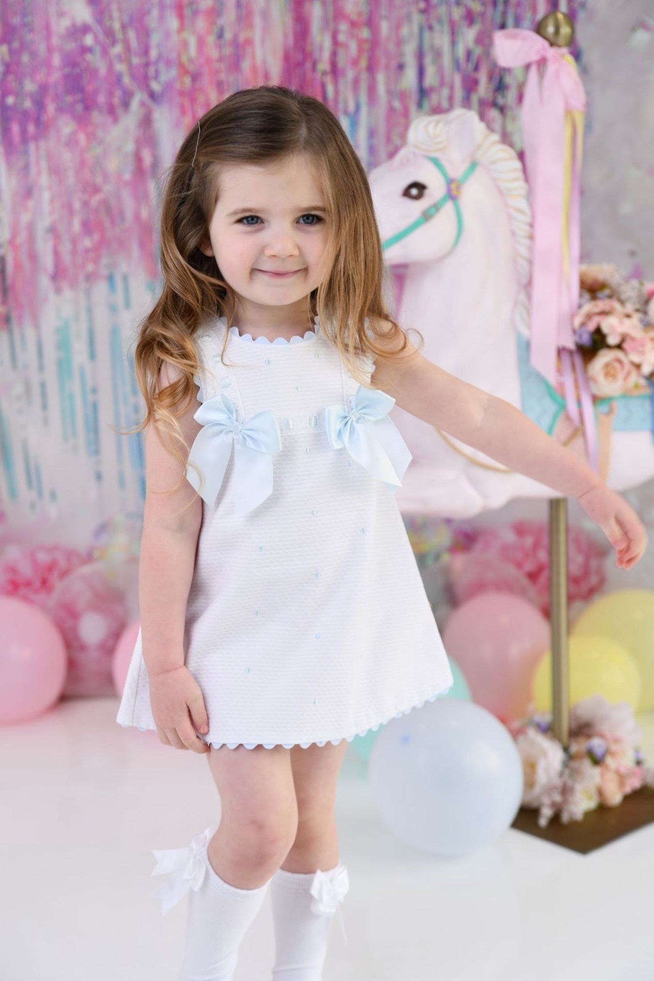 SS24 Baby Girls Blue A Line Dress Dainty Delilah