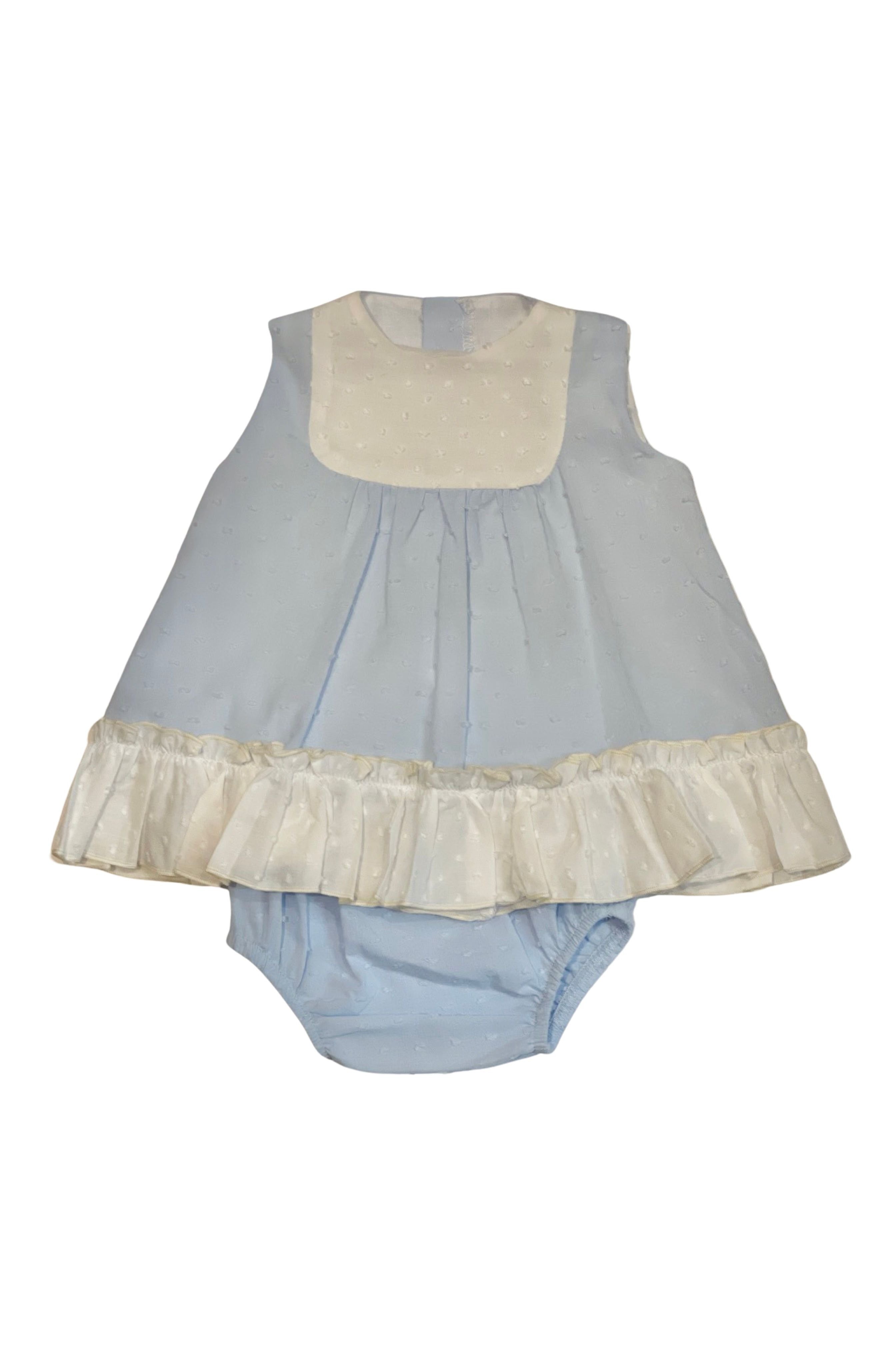 SS24 Lor Miral Baby Girls Blue Plumitti Dress & Knickers Dainty Delilah