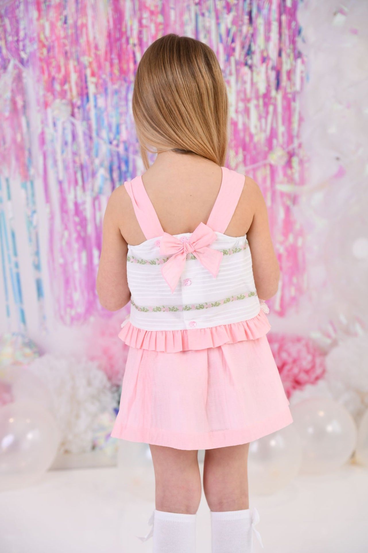 SS24 Miranda Girls Pink Skirt Set 235-F Dainty Delilah 