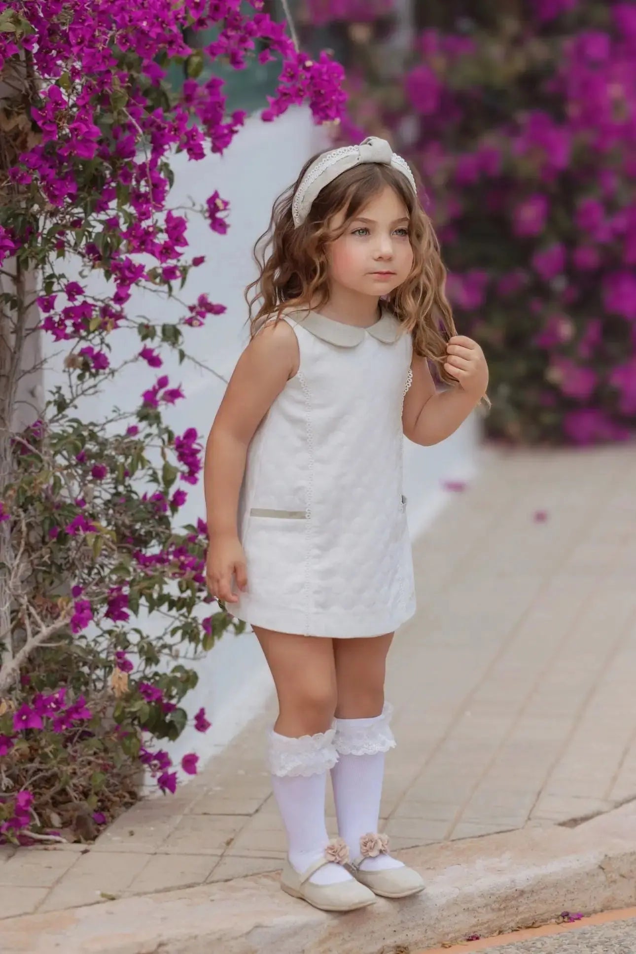 SS25 Girls Miranda Cream & Camel Headband Dainty Delilah