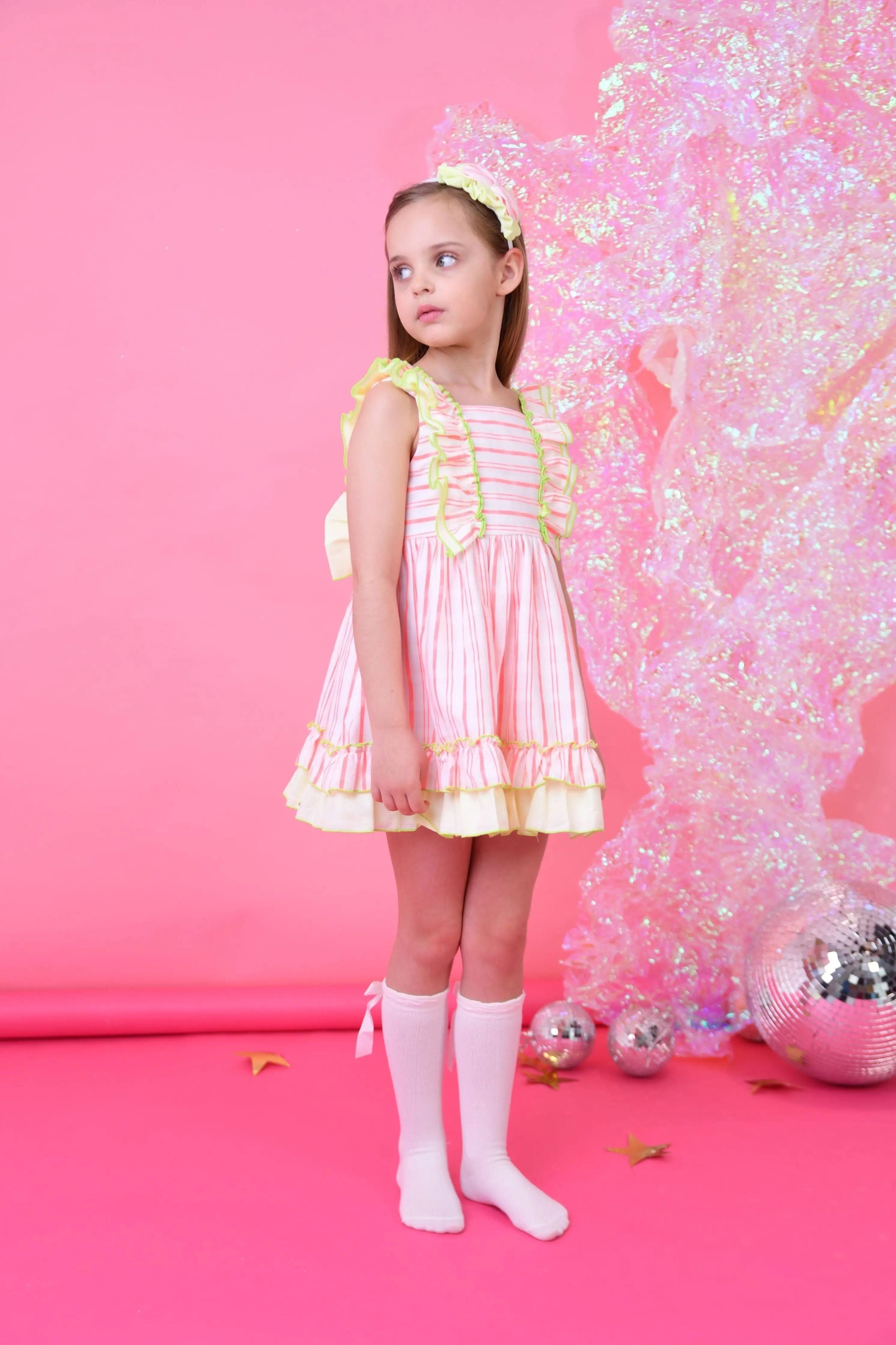 SS25 Girls Miranda Neon Candy Summer Dress Dainty Delilah
