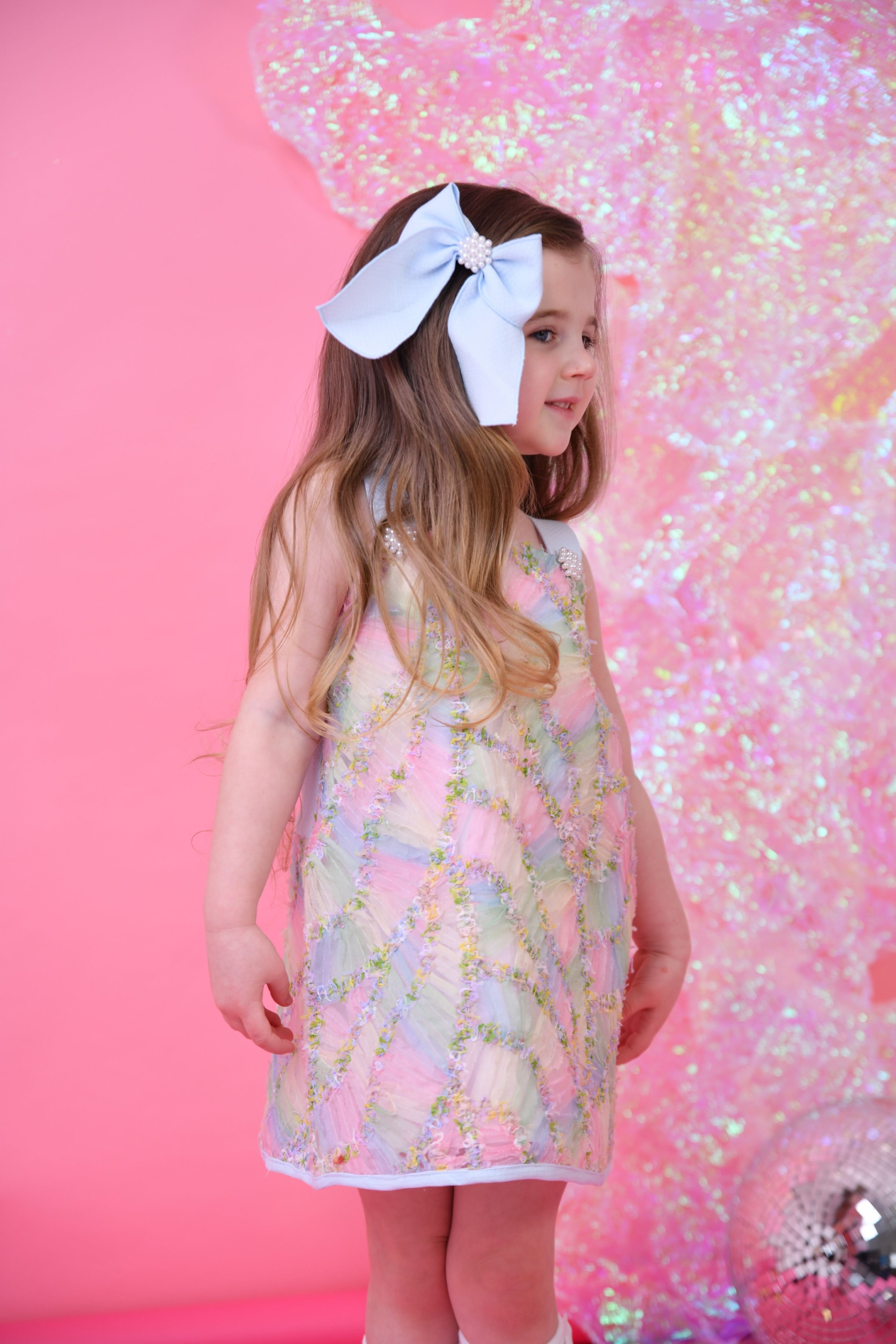 SS25 Naxos Girls Rainbow Tulle Dress Dainty Delilah