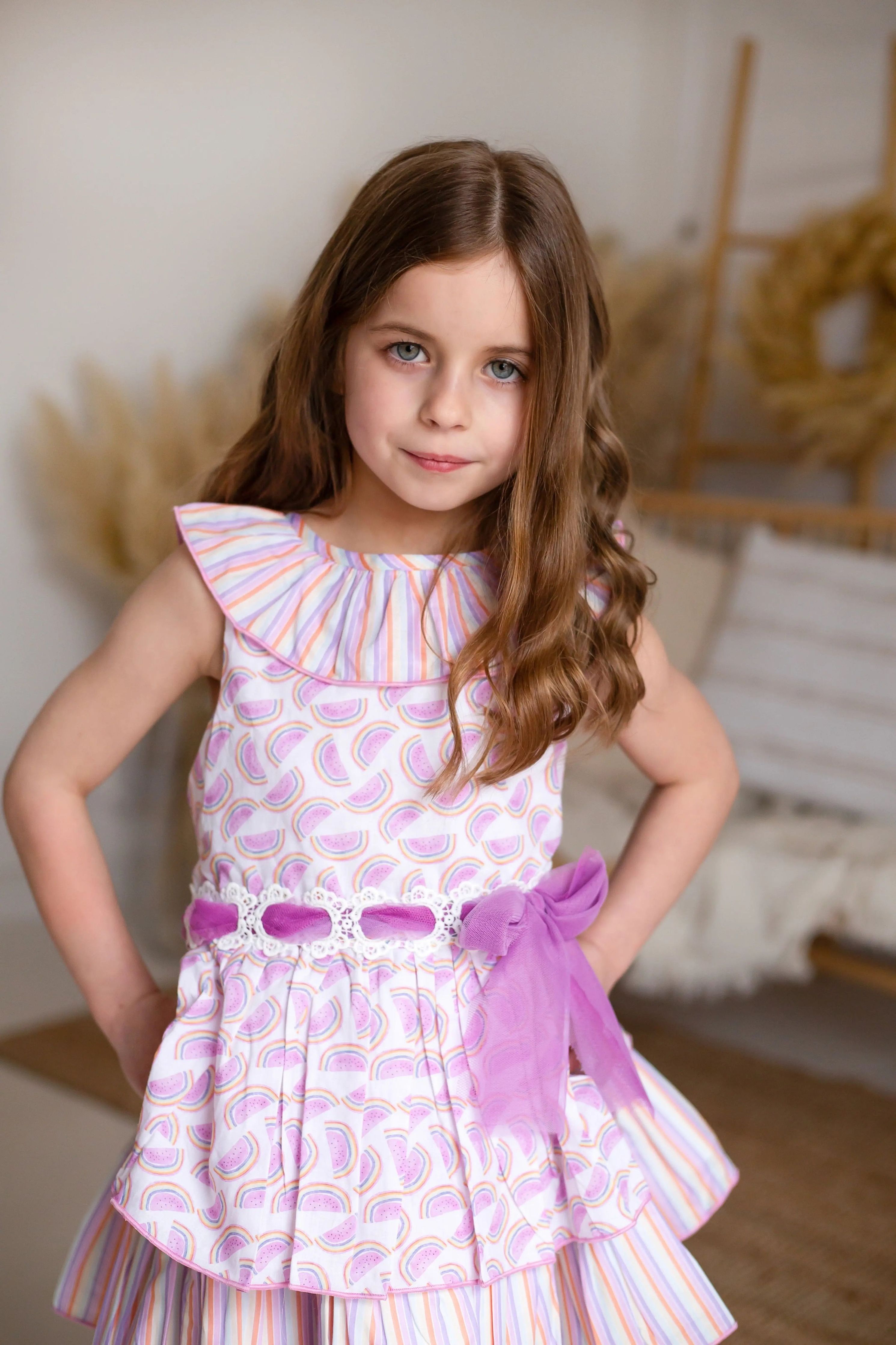 SS25 Babine Girls Melon Tulle Dress - Babine