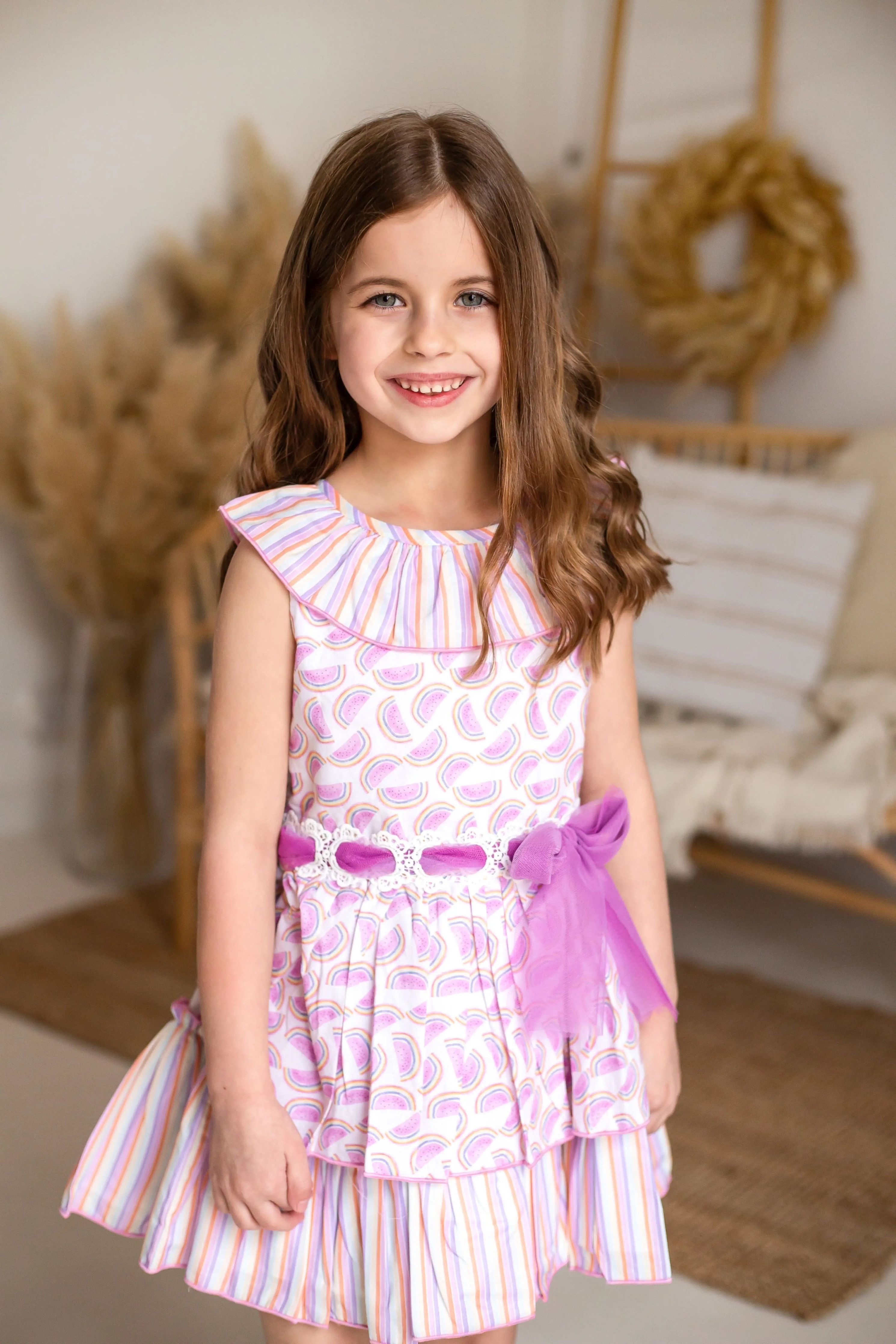 SS25 Babine Girls Melon Tulle Dress - Babine