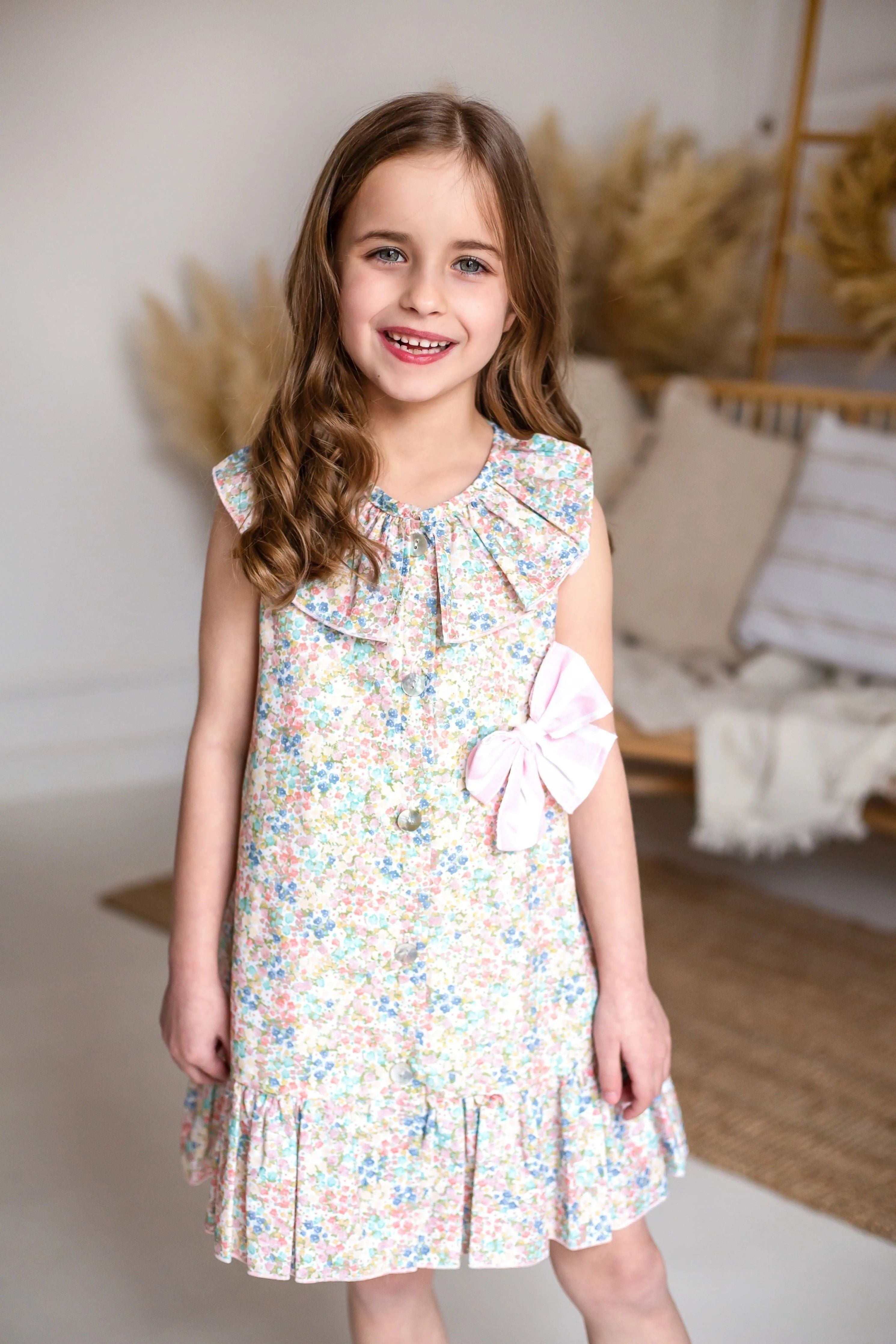 SS25 Babine Girls Pink Floral Dress Babine