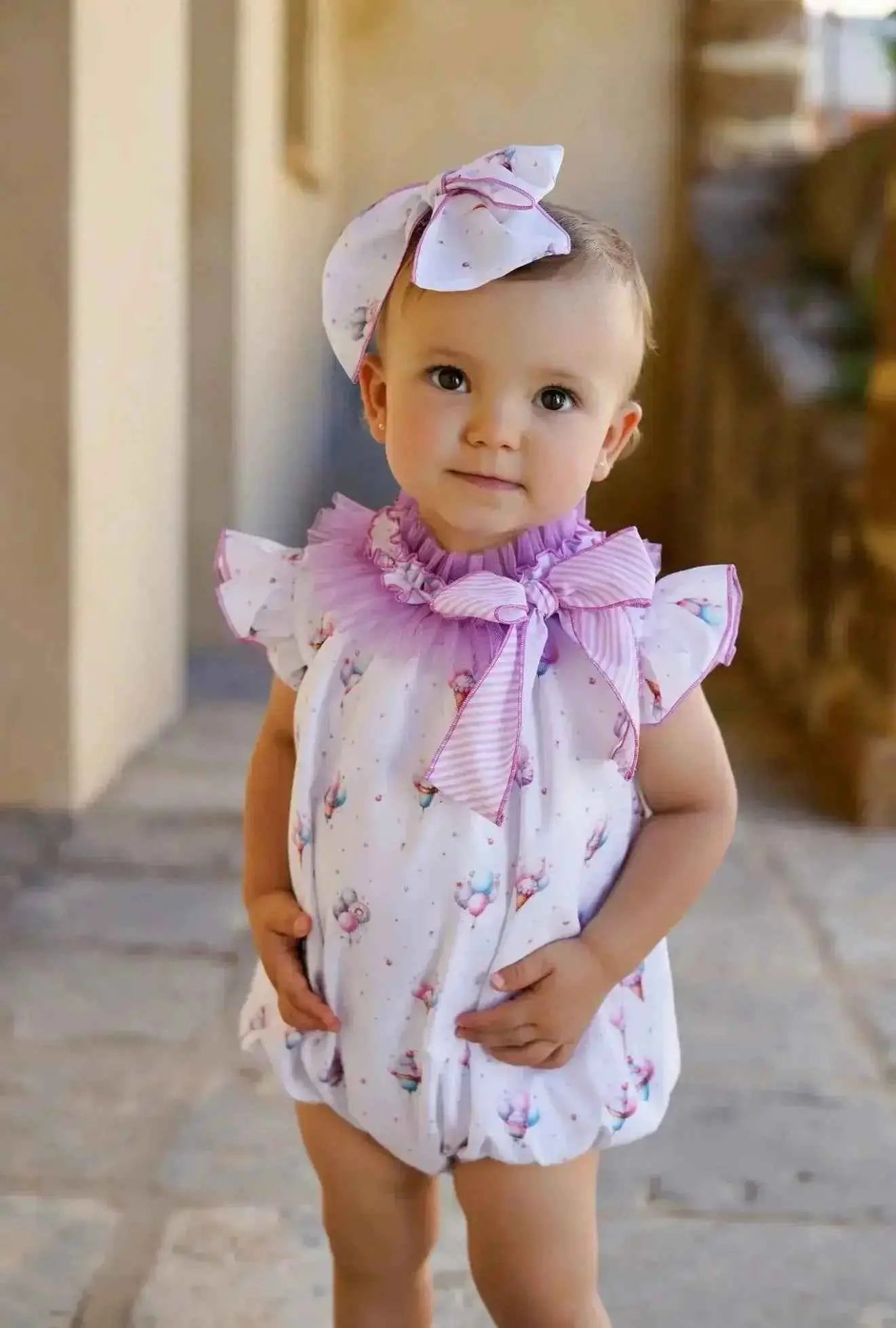 SS26 Babine Baby Girls Balloon Tulle Romper