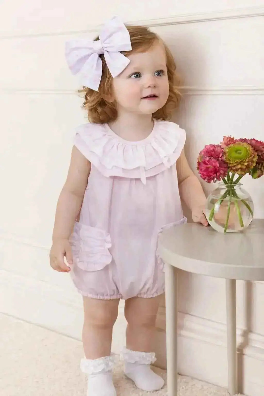 SS26 Babine Baby Girls Pink Frill Romper