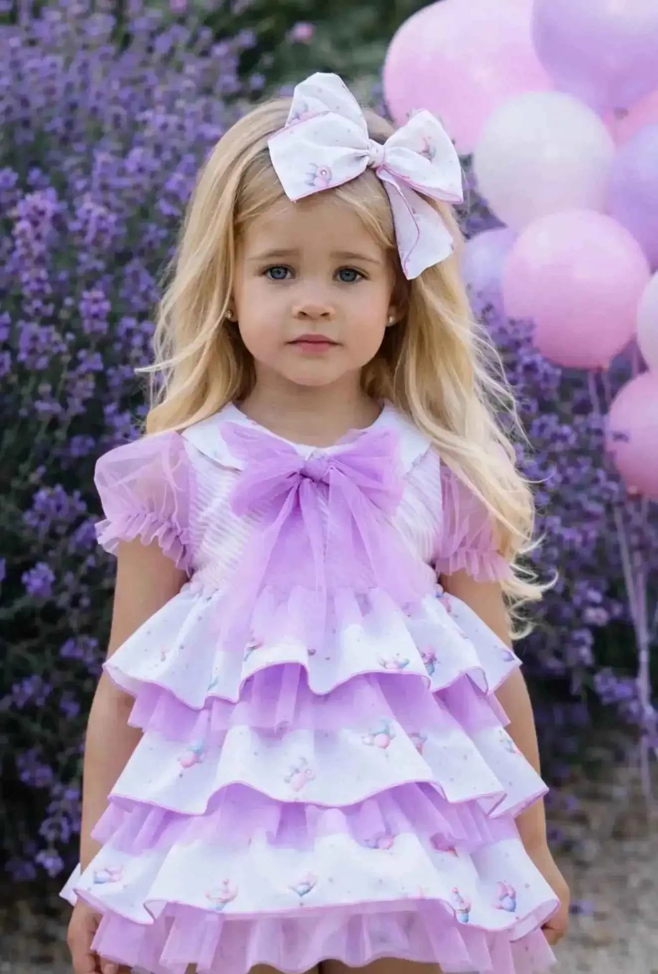 SS26 Babine Girls Lilac Balloon Hair Bow