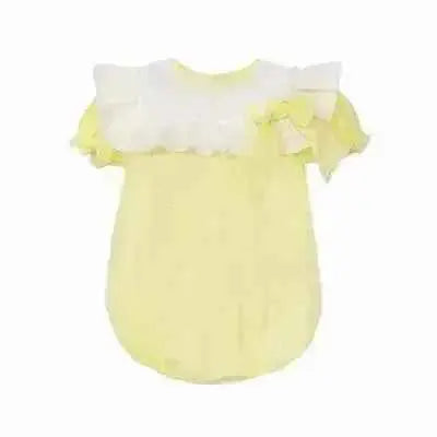 SS26 Baby Girl Lemon Plumetis Romper