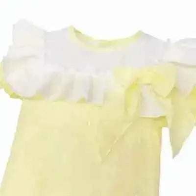 SS26 Baby Girl Lemon Plumetis Romper