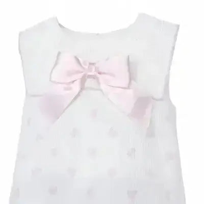 SS26 Baby Girls Bow Print Collar Romper Dainty Delilah
