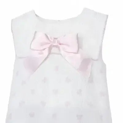 SS26 Baby Girls Bow Print Collar Romper Dainty Delilah