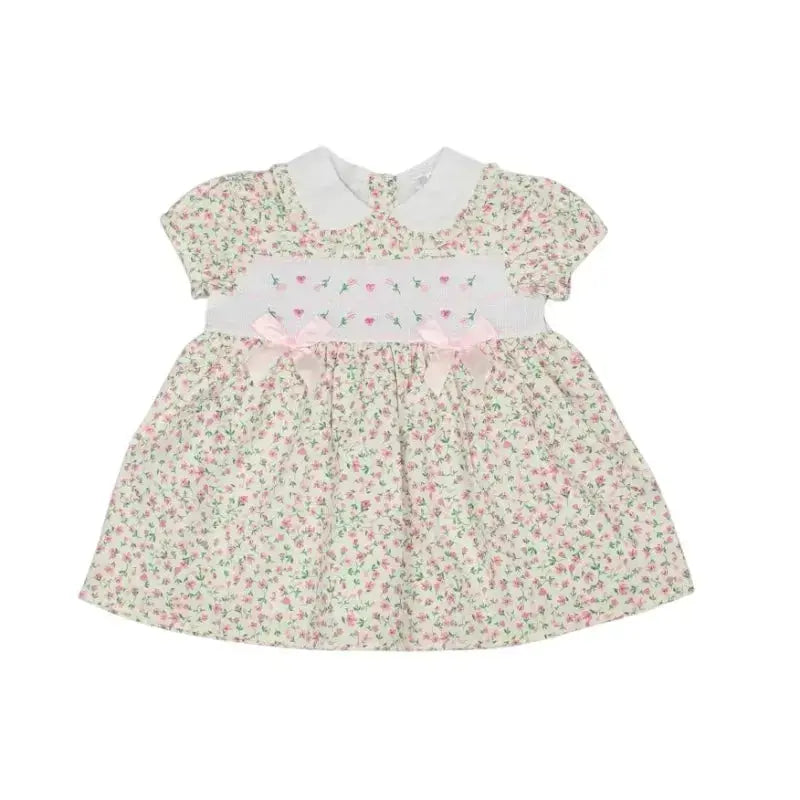 SS26 Baby Girls Floral Smock Dress Dainty Delilah