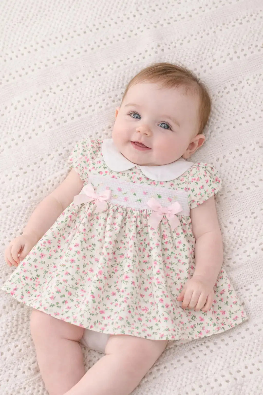 SS26 Baby Girls Floral Smock Dress Dainty Delilah