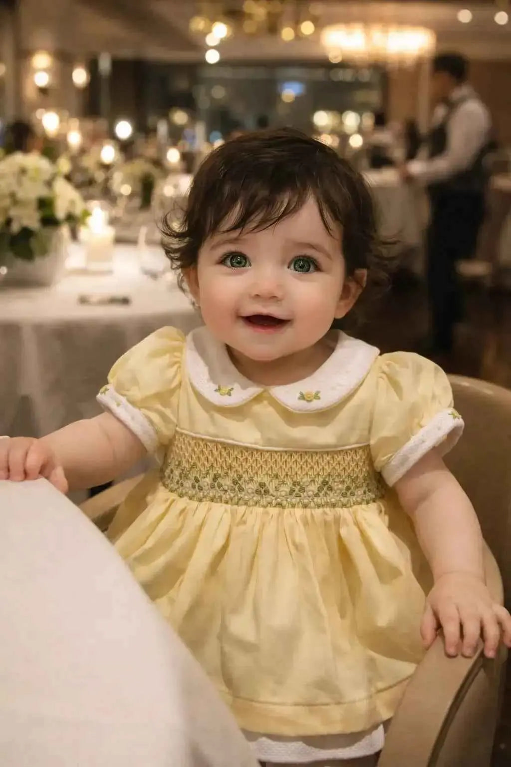 SS26 Baby Girls Lemon Easter Smock Dress