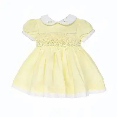 SS26 Baby Girls Lemon Easter Smock Dress Dainty Delilah