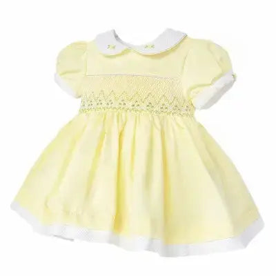 SS26 Baby Girls Lemon Easter Smock Dress Dainty Delilah