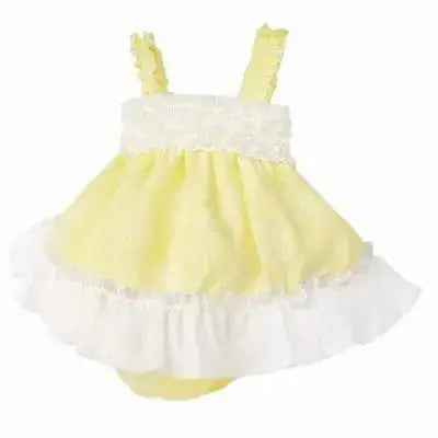 SS26 Baby Girls Lemon Ruffle Dress & Knickers