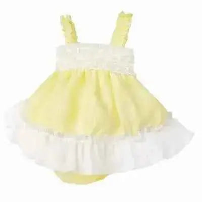 SS26 Baby Girls Lemon Ruffle Dress & Knickers