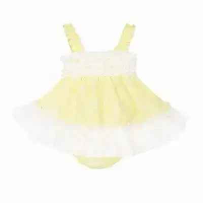 SS26 Baby Girls Lemon Ruffle Dress & Knickers