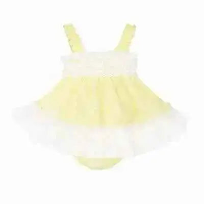 SS26 Baby Girls Lemon Ruffle Dress & Knickers