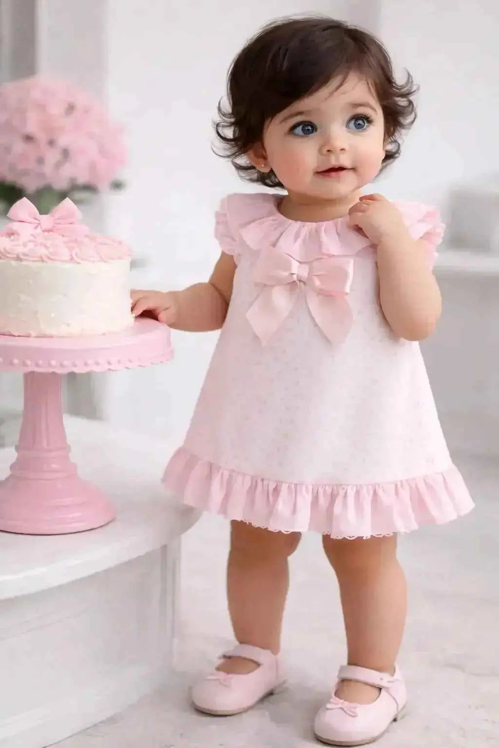 SS26 Baby Girls Open Back Dress & Knickers