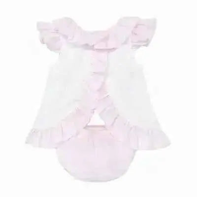 SS26 Baby Girls Open Back Dress & Knickers