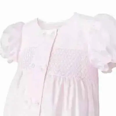 SS26 Baby Girls Pink Button Smock Romper