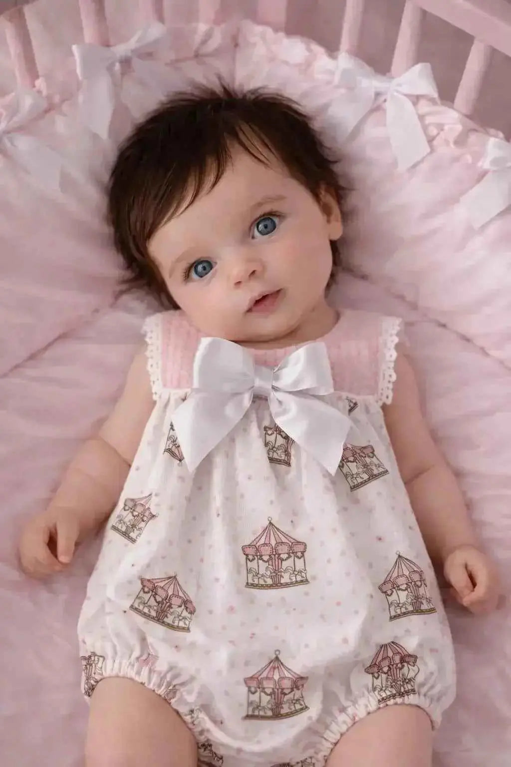 SS26 Baby Girls Pink Carousel Romper