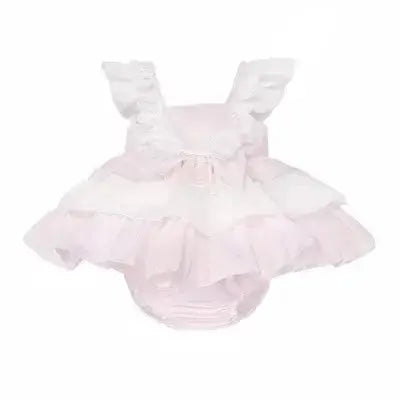 SS26 Baby Girls Pink Frilly Summer Dress & Knickers Dainty Delilah