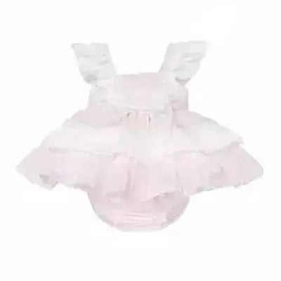 SS26 Baby Girls Pink Frilly Summer Dress & Knickers