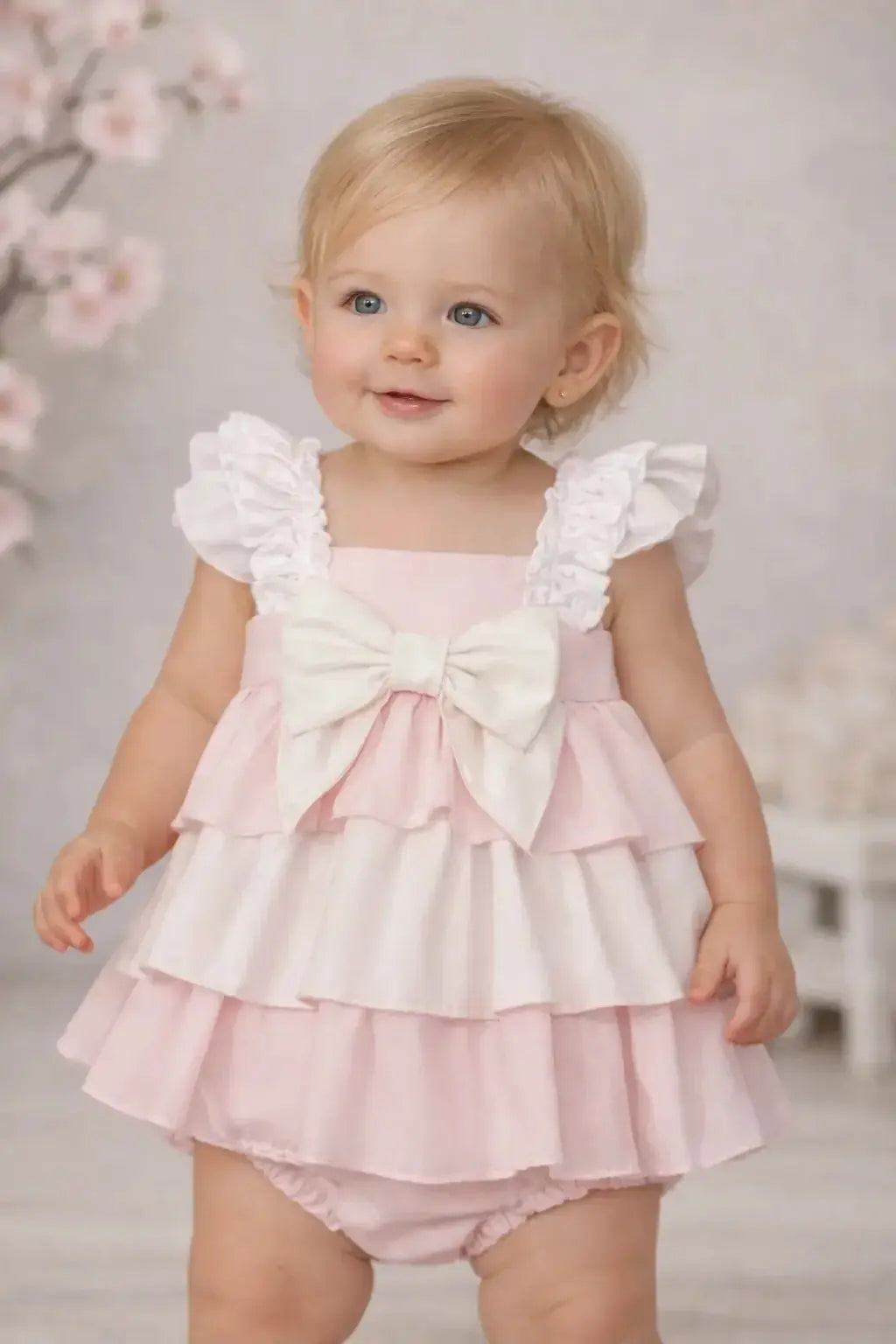SS26 Baby Girls Pink Frilly Summer Dress & Knickers Dainty Delilah